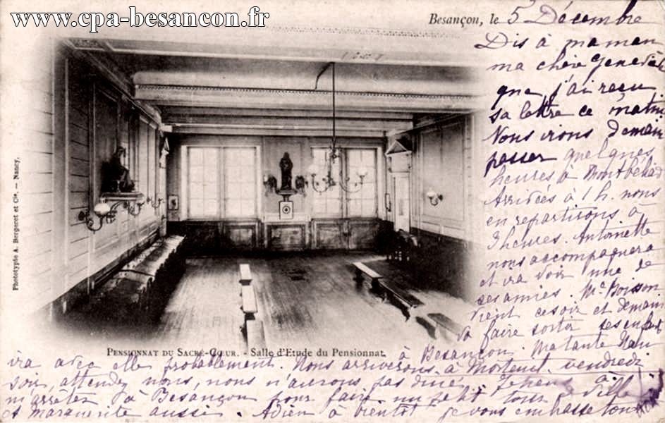BESANÇON - PENSIONNAT DU SACRÉ-CŒUR. - Salle d Etude du Pensionnat
